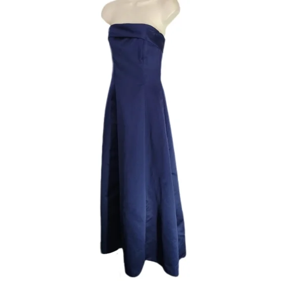 Urban Girl Nites Dress Strapless Y2K Satin With Tulle Prom Blue Size 4 - Picture 9 of 13